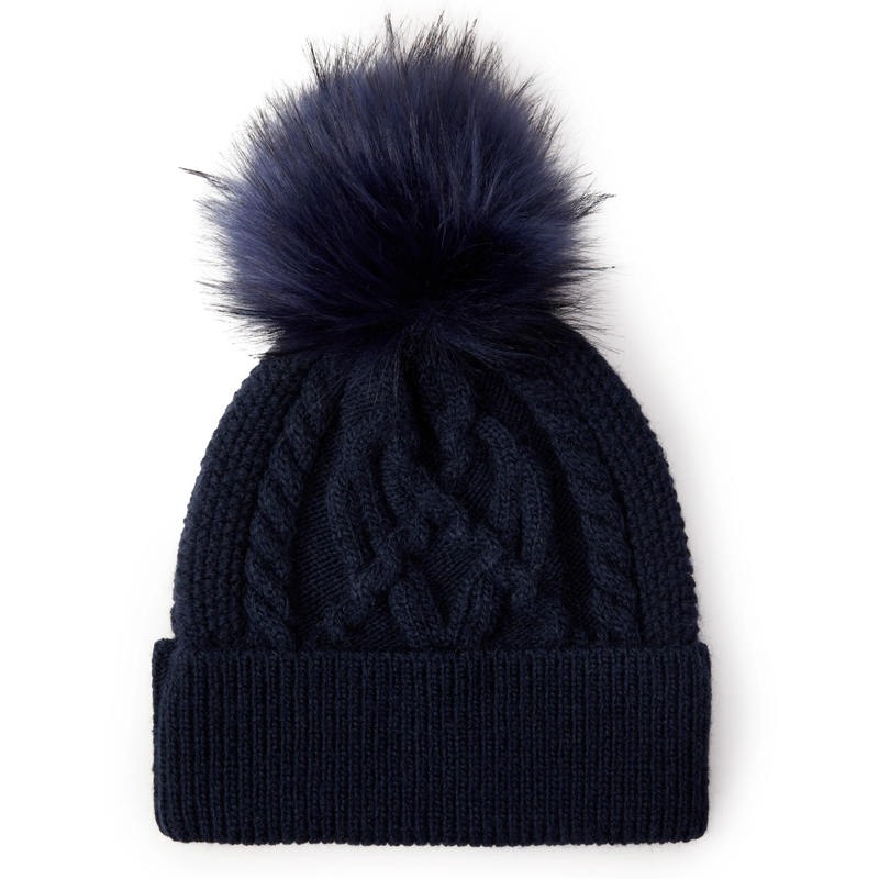 Holland Cooper Cortina Bobble Hat - Ink Navy-1